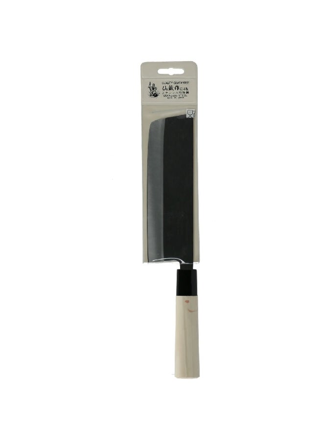 Stainless Steel Ergonomic Handle Kitchen Knife with Case White and Black 30 x 5.2 x 2.2 cm WH-1
